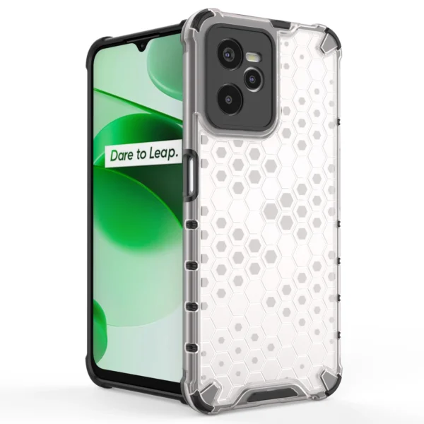 Honeycomb case armored cover with a gel frame Realme C35 transparent