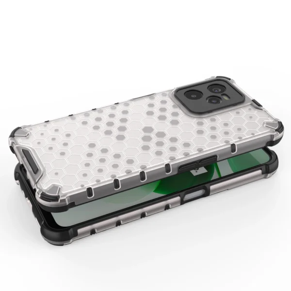 Honeycomb case armored cover with a gel frame Realme C35 transparent