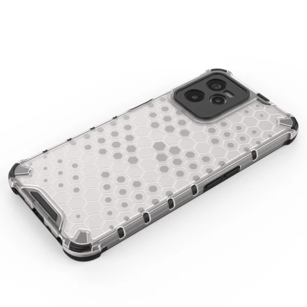 Honeycomb case armored cover with a gel frame Realme C35 transparent