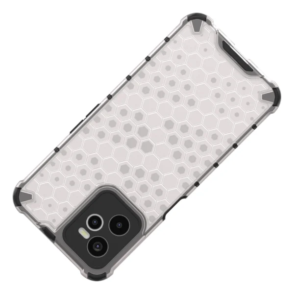 Honeycomb case armored cover with a gel frame Realme C35 transparent