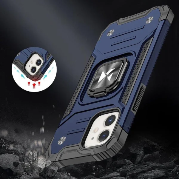 Ring Armor case for iPhone 14 Plus armored cover magnetic holder ring blue