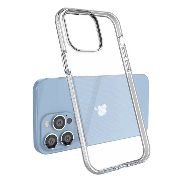 Spring Case for iPhone 14 Pro Max silicone cover with frame light blue