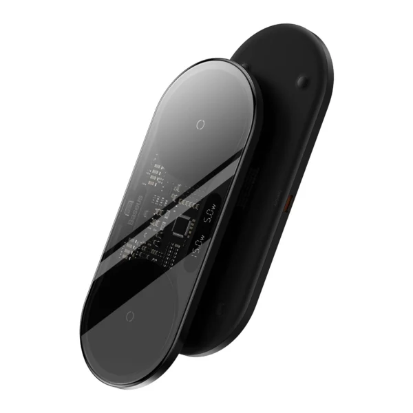 Baseus Digital LED Display dual wireless charger with digital display 20W black (WXSX010101)