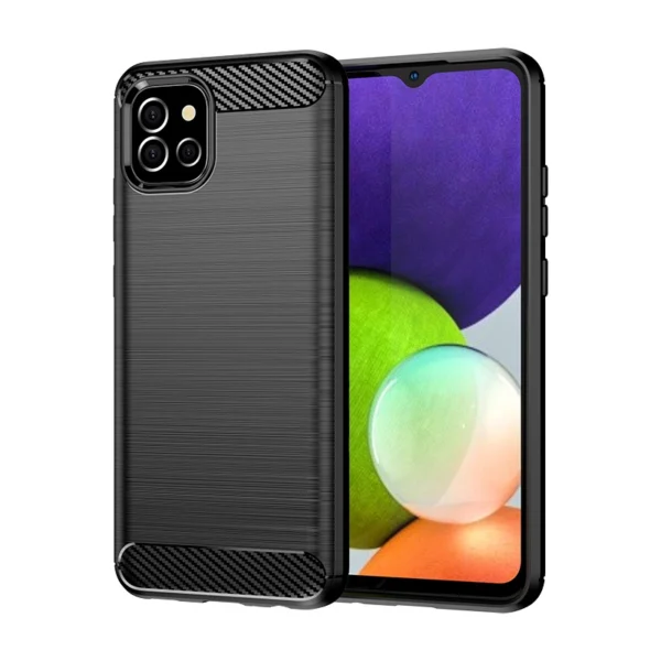 Carbon Case Flexible Cover Case for Samsung A03S EU (166.5) black