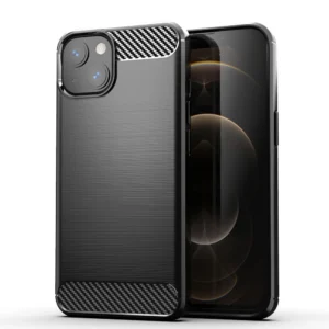 Carbon Case Flexible Cover TPU Case for iPhone 13 mini black