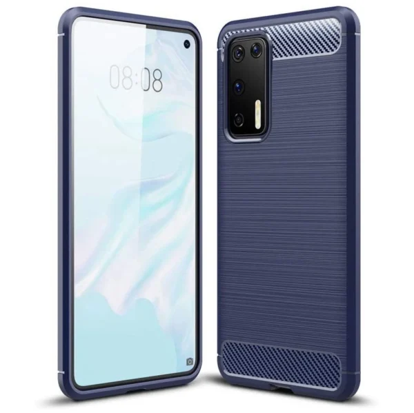 Carbon Case Flexible Cover TPU Case for P40 blue