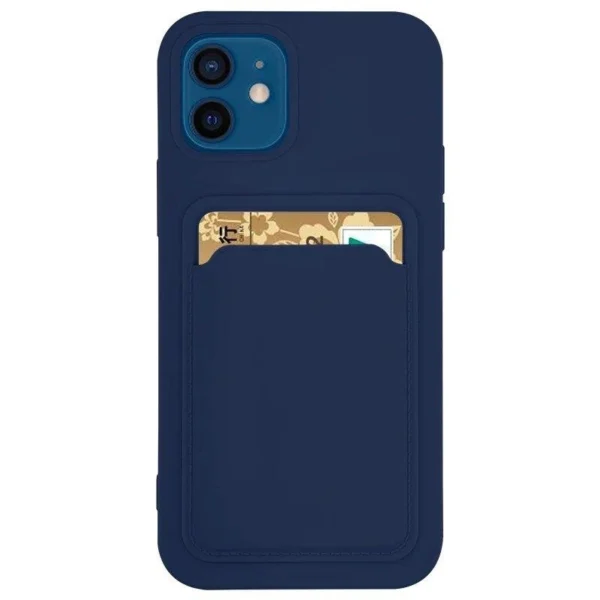 Card Case Silicone Wallet Case with Card Slot Documents for Xiaomi Redmi Note 10 / Redmi Note 10S Navy Blue