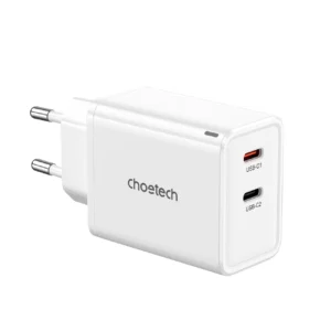 Choetech PD6013 2x USB-C PD 65W GaN wall charger – white