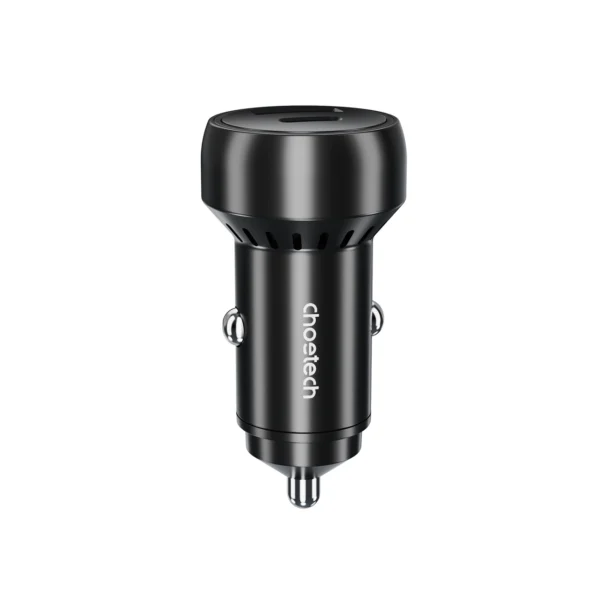 Choetech TC0014 USB-C USB-A PD 60W car charger with LED backlight – black