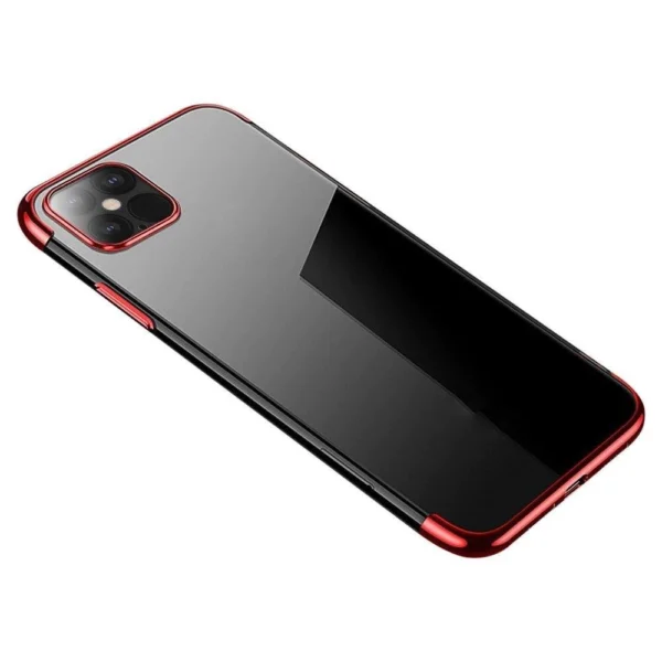 Clear Color Case Gel TPU Electroplating frame Cover for Xiaomi Mi 11 red