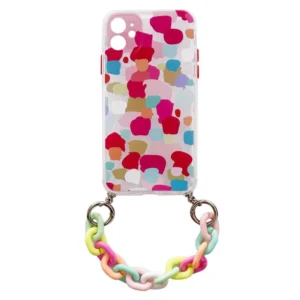 Color Chain Case gel flexible elastic case cover with a chain pendant for iPhone 13 mini multicolour (2)