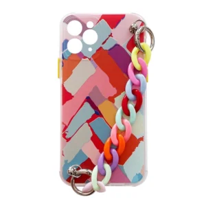 Color Chain Case gel flexible elastic case cover with a chain pendant for iPhone 13 mini multicolour (3)