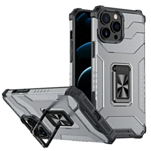 Crystal Ring Case Kickstand Tough Rugged Cover for iPhone 13 Pro Max black