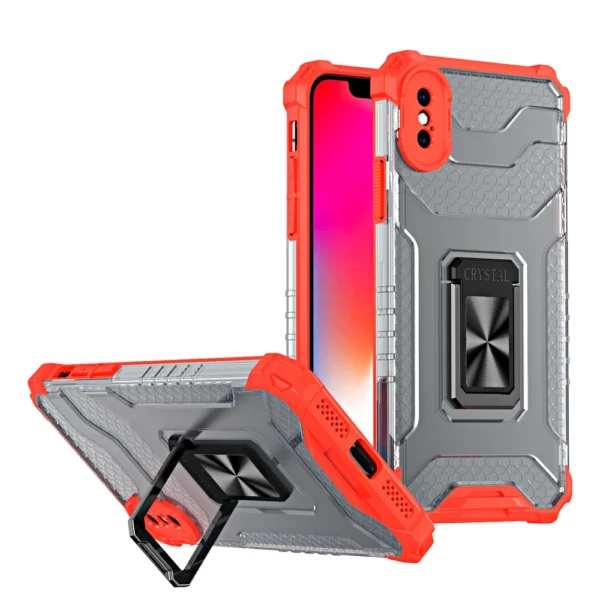 Crystal Ring Case Kickstand Tough Rugged Cover for iPhone XS Max red