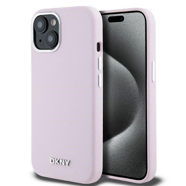 DKNY case for IPHONE 15 Plus compatible with MagSafe DKHMP15MSMCHLP  pink