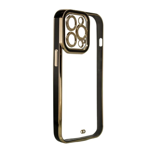 Fashion Case Case for Samsung Galaxy A12 5G Gold Frame Gel Cover Black