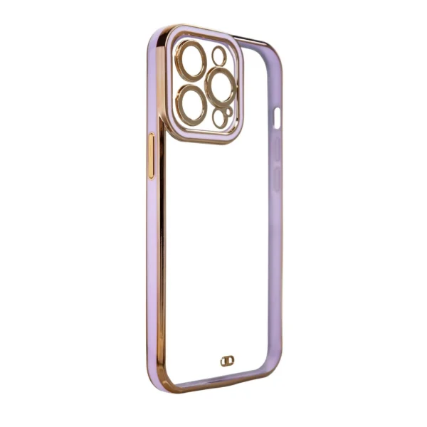 Fashion Case Case for Samsung Galaxy A13 5G Gold Frame Gel Cover Purple