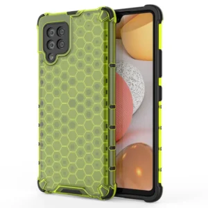 Honeycomb Case armor cover with TPU Bumper for Samsung Galaxy A42 5G green