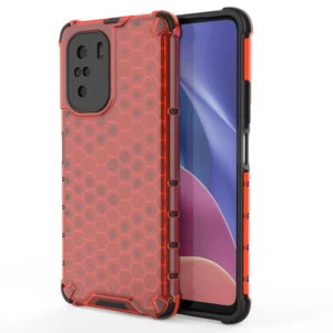 Honeycomb Case armor cover with TPU Bumper for Xiaomi Redmi K40 Pro+ / K40 Pro / K40 / Poco F3 red