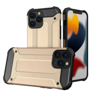 Hybrid Armor Case Tough Rugged Cover for iPhone 13 Pro golden