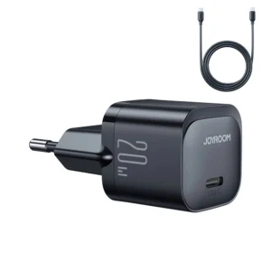 Joyroom JR-TCF02 USB-C PD 20W wall charger + USB-C cable – black