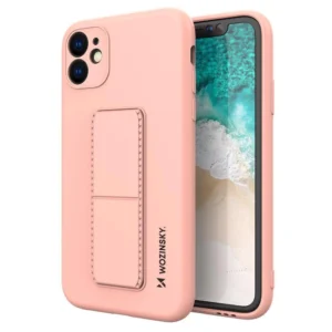 Kickstand Case iPhone 11 Pro Max pink silicone case with stand