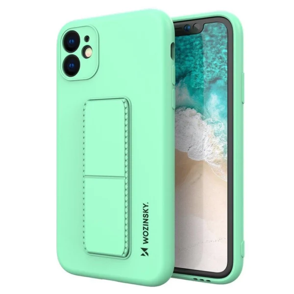 Kickstand Case silicone case with stand for iPhone 12 mini mint