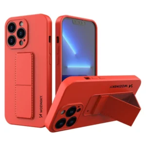 Kickstand Case silicone case with stand for iPhone 13 red