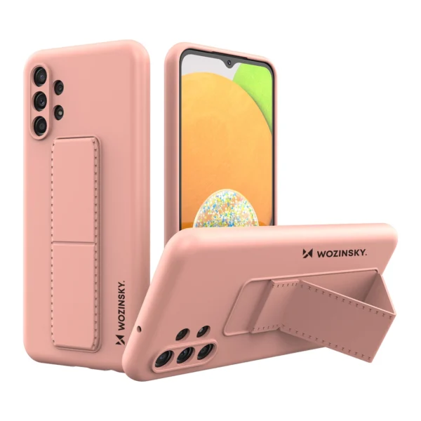 Kickstand Case Silicone Stand Cover for Samsung Galaxy A13 5G Pink