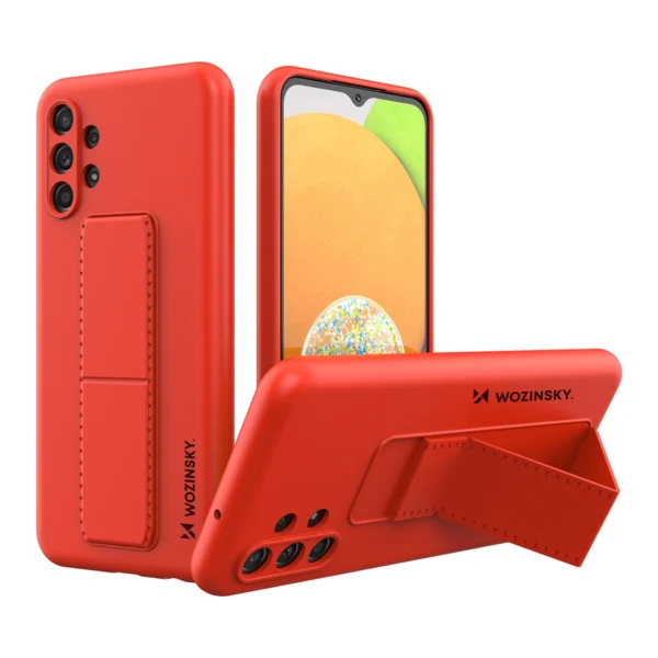 Kickstand Case Silicone Stand Cover for Samsung Galaxy A13 5G Red