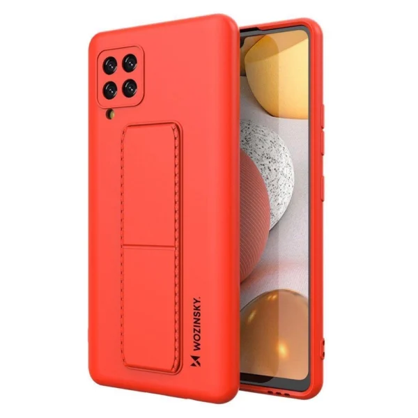 Kickstand Case Silicone Stand Cover for Samsung Galaxy A42 5G Red