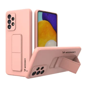 Kickstand Case Silicone Stand Cover for Samsung Galaxy A73 Pink