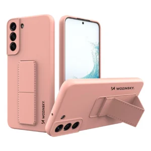 Kickstand Case Silicone Stand Cover for Samsung Galaxy S22 + Pink