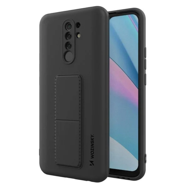 Kickstand Case Silicone Stand Cover for Xiaomi Redmi 9 Black