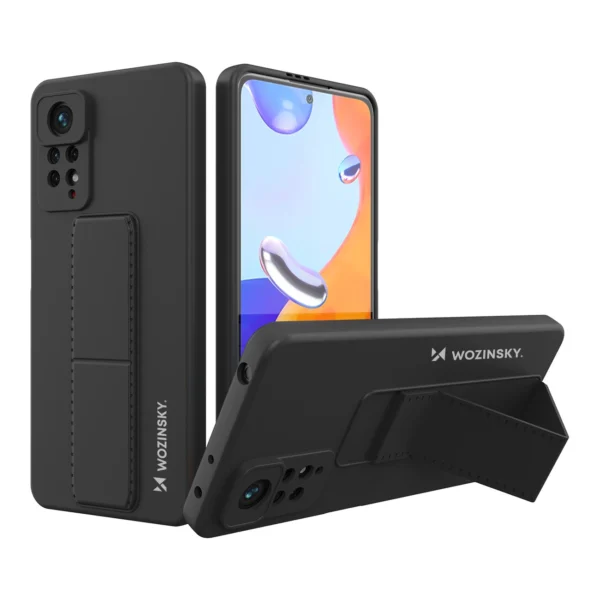 Kickstand Case Silicone Stand Cover for Xiaomi Redmi Note 11 Pro black