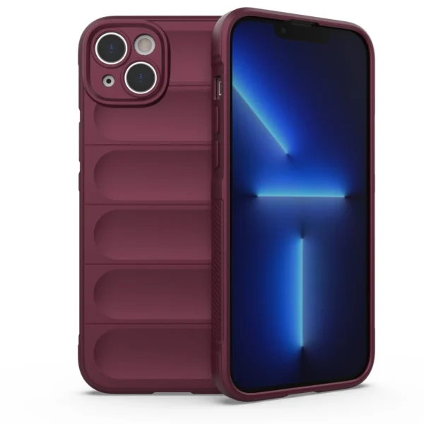 Magic Shield Case case for iPhone 14 Plus elastic armored case in burgundy