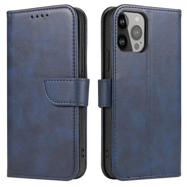 Magnet Case case for iPhone 14 Pro Max flip cover wallet stand blue