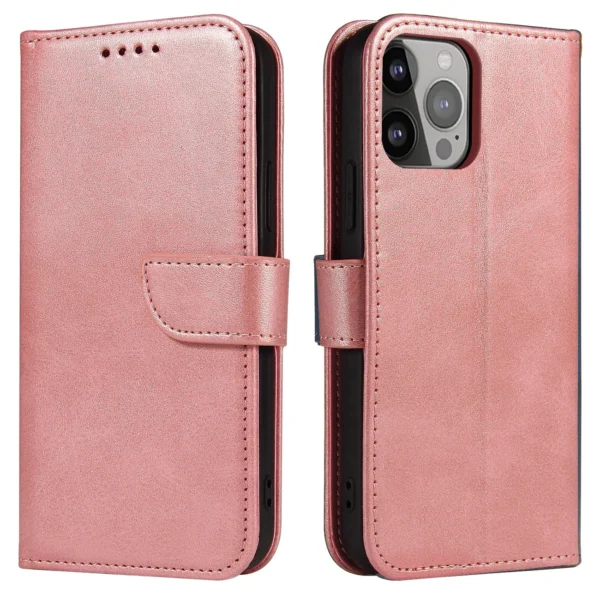 Magnet Case elegant case cover flip cover with stand function for iPhone 14 Pro pink