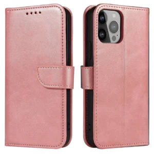 Magnet Case for Samsung Galaxy S23 Ultra Cover with Flip Wallet Stand Pink