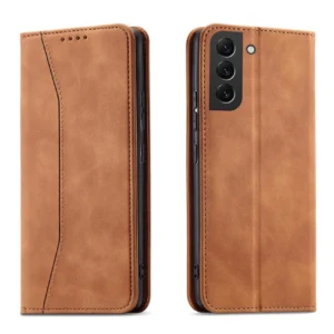 Magnet Fancy Case for Samsung Galaxy S23+ flip cover wallet stand brown