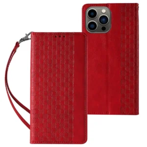 Magnet Strap Case for Samsung Galaxy S23 Flip Wallet Mini Lanyard Stand Red