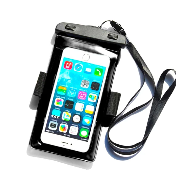 PVC waterproof armband phone case – black