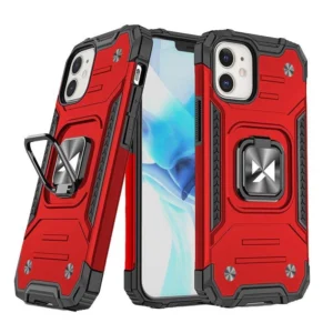 Ring Armor case for iPhone 14 armored cover magnetic holder ring red