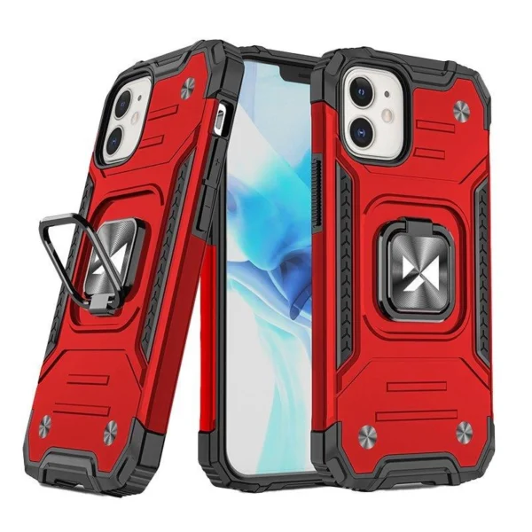 Ring Armor case for iPhone 14 armored cover magnetic holder ring red