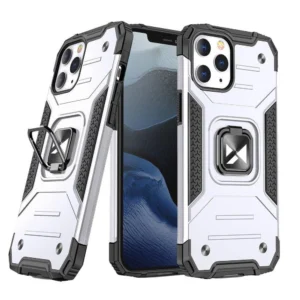 Ring Armor case for iPhone 14 Pro armored cover magnetic holder ring silver