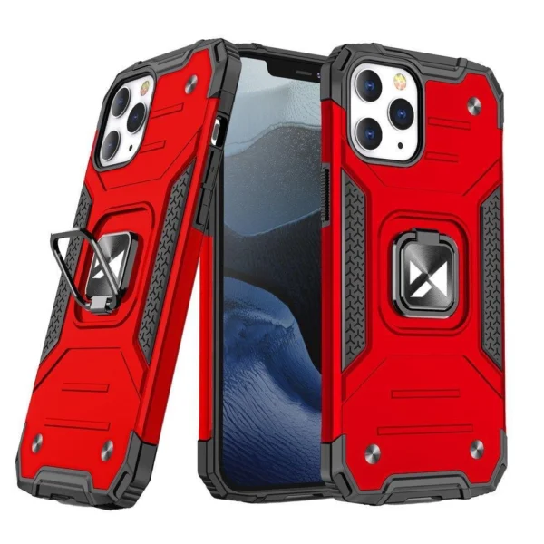 Ring Armor case for iPhone 14 Pro Max armored cover magnetic holder ring red