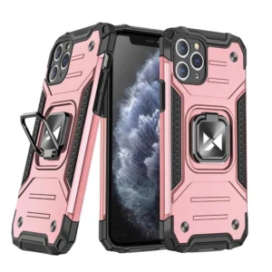 Ring Armor Case Kickstand Tough Rugged Cover for iPhone 11 Pro pink