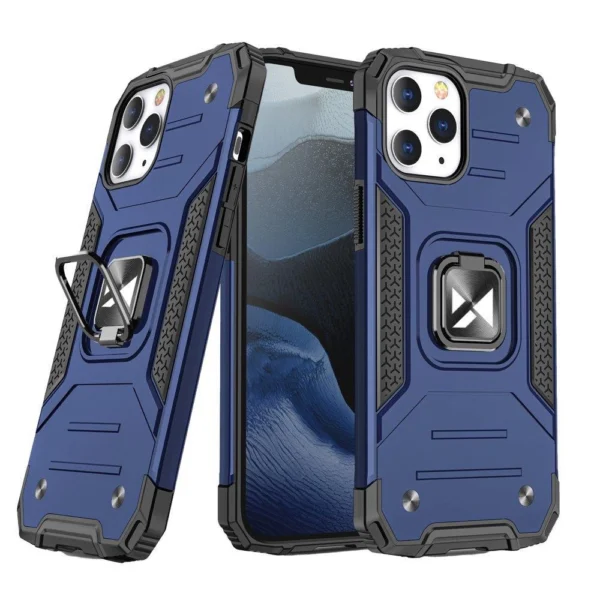 Ring Armor Case Kickstand Tough Rugged Cover for iPhone 13 blue