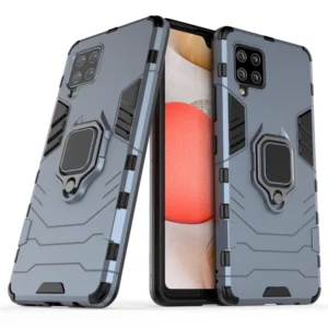 Ring Armor Case Kickstand Tough Rugged Cover for Samsung Galaxy A42 5G blue