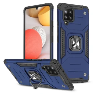 Ring Armor Case Kickstand Tough Rugged Cover for Samsung Galaxy A42 5G blue